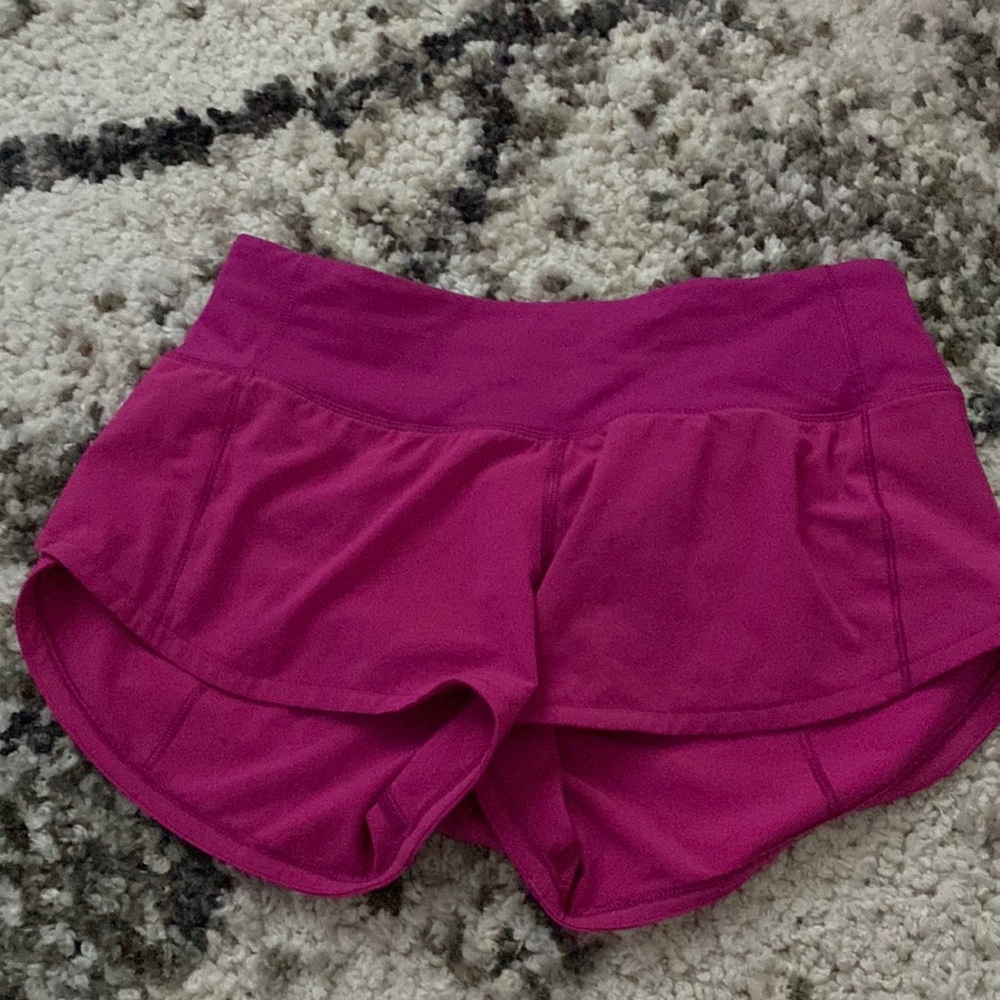 Raspberry lululemen shorts